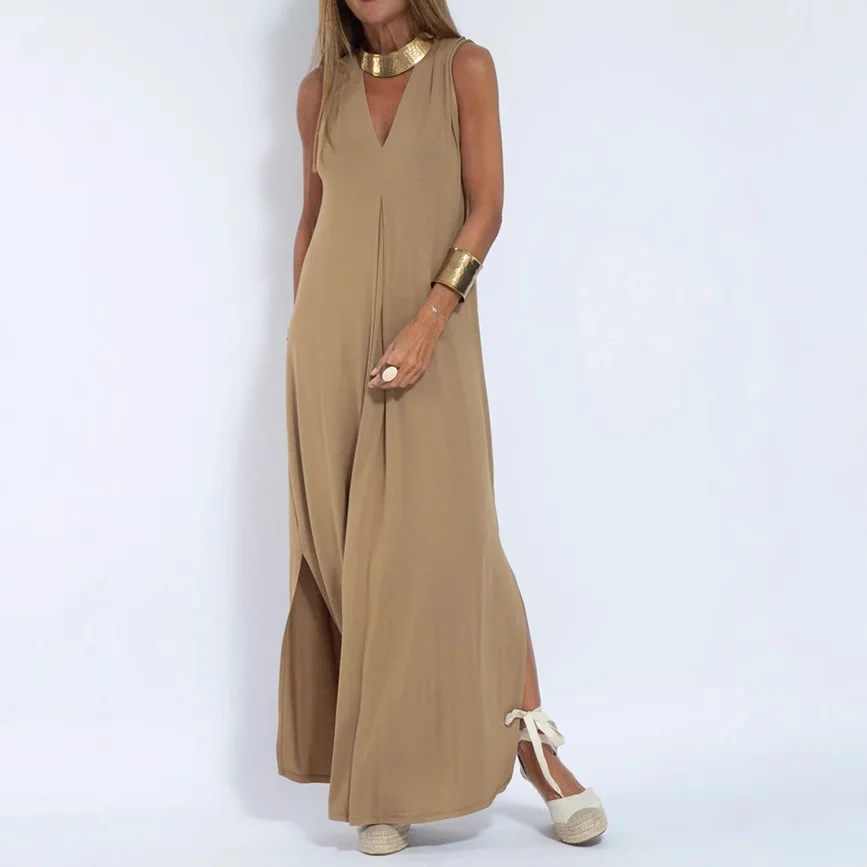 

New Solid Color Pullover V-Neck Dress Cardigan Jacket Set For Women