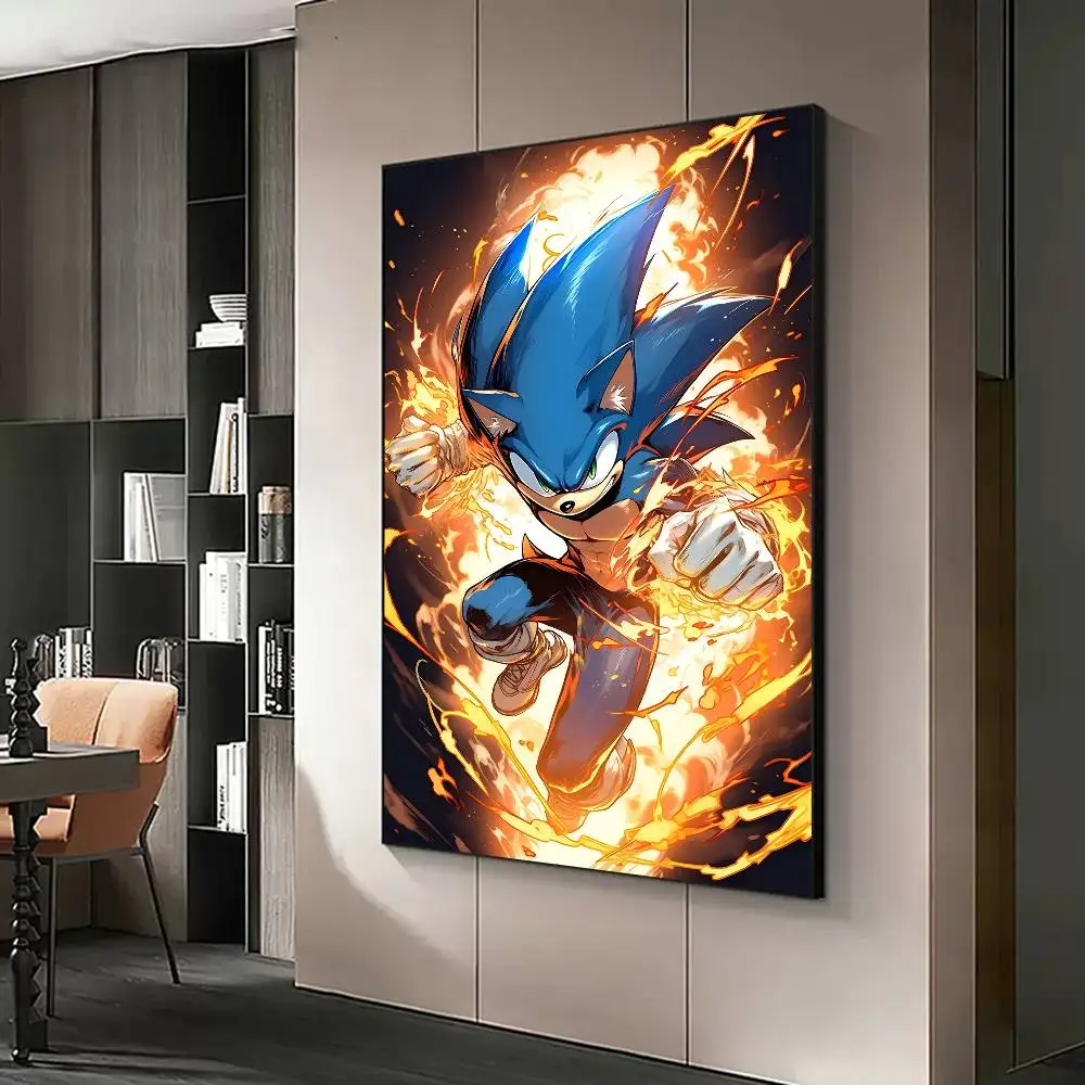 سونيك أنيمي ذاتية اللصق ملصق فني يتوهم الجدار ملصق لغرفة المعيشة زخارف للحانات اللوحة الزخرفية خمر #6