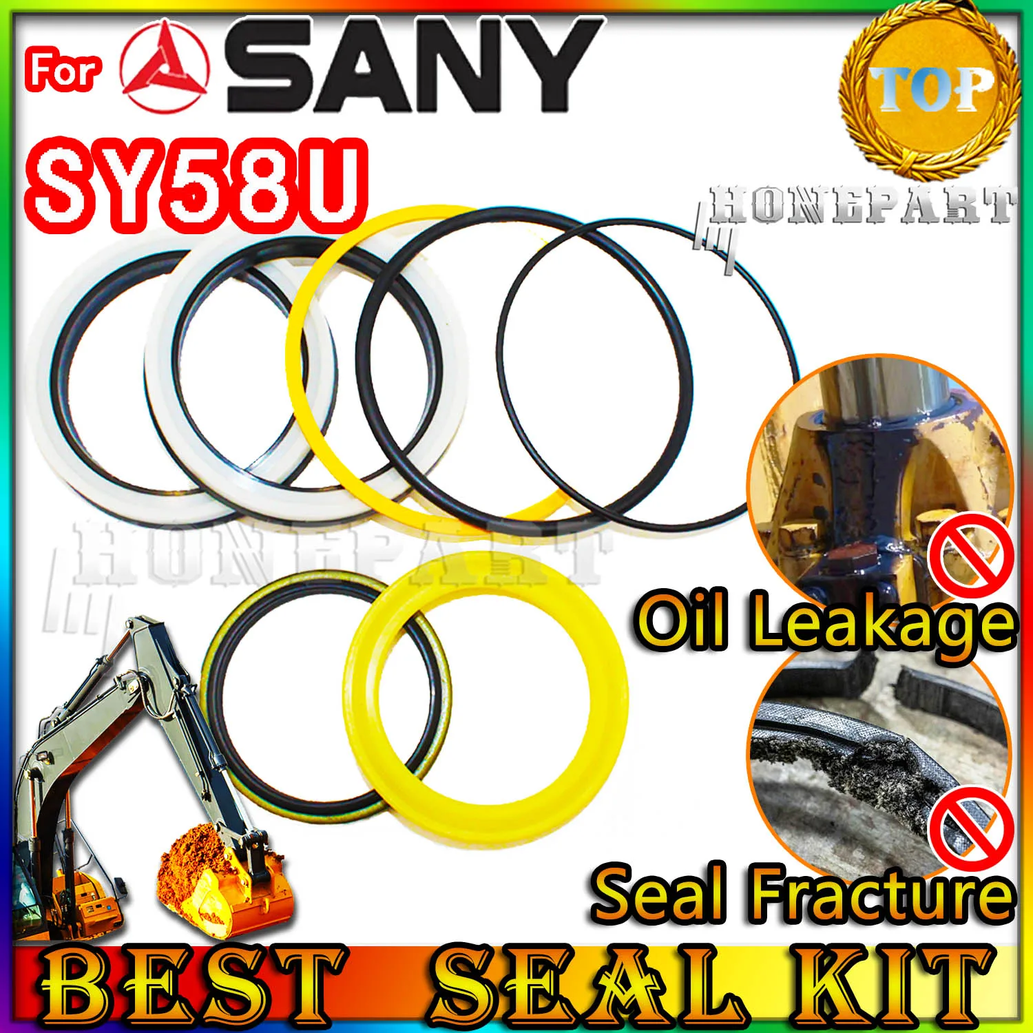 

FOR Sany SY58U Oil Seal Repair Kit Excavator Track Spovel Hammer Construction Tool Set Pack Heavy Master Excavating Machinery