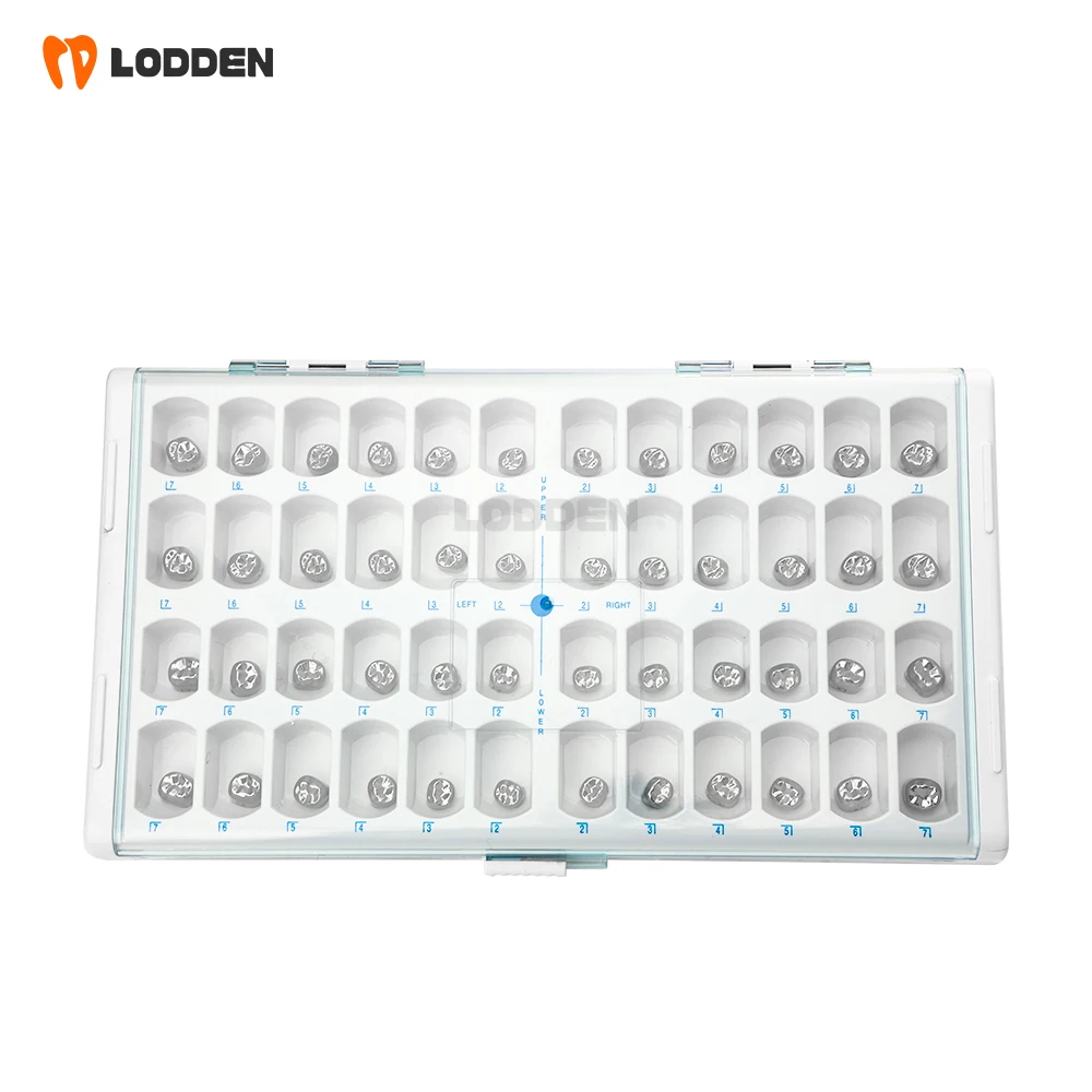 48PCS/Set Dental Adult/Kids Crowns Primary Molar Teeth Preformed Temporary Crown Stainless Steel Orthodontic Deciduous Crown