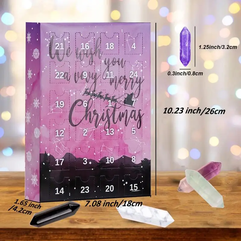 24-daags Meisje Adventskalender Crystal Kit | Kristallen Ketting Adventskalender Rock Collectie Nieuwjaar Kerstcadeaus Voor Kinderen