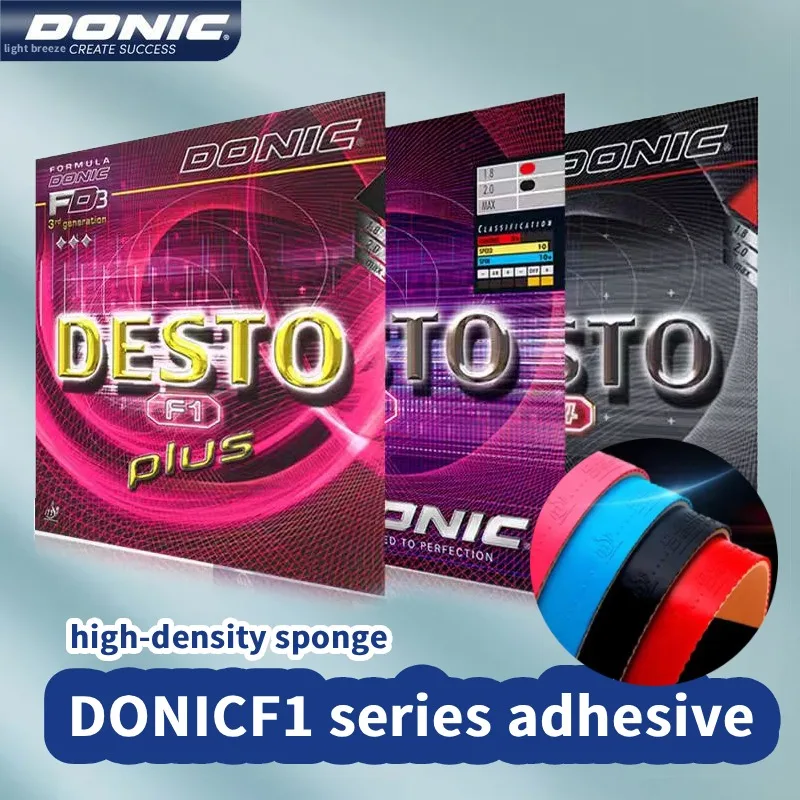 Autêntico DONIC astringente raquete de tênis de mesa cola reversa F1/engrenagem/mais adesivo de cor interna importado