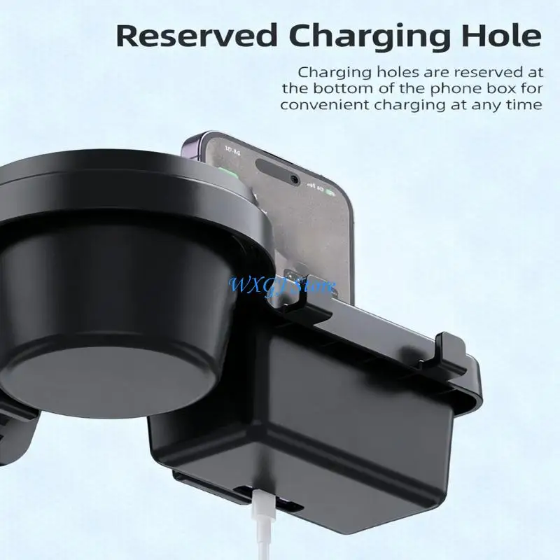 

37JE Convenient Vehicle Phone & Item Holder With Hook for Bags Cables Parts