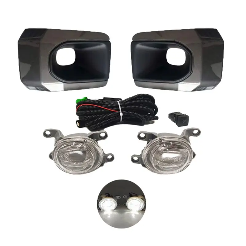 A95E-For Toyota Hilux 2020-2023 Compatible LED White Daytime Running Light With Protective Frame Car Fog Lights