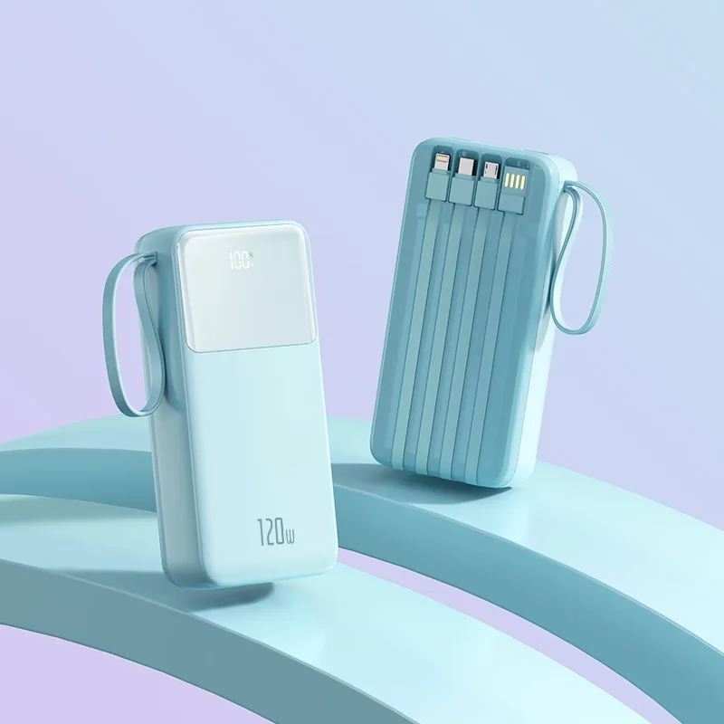 120W 50000mAh Power Bank With Fast Charging Cable Portable Powerbank For Laptop Notebook IPhone External Battery