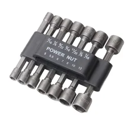 9/14pcs Power Nut Driver Drill Bit Set 5-12mm Hexagonal Shank Hex Nut Socket 1/4