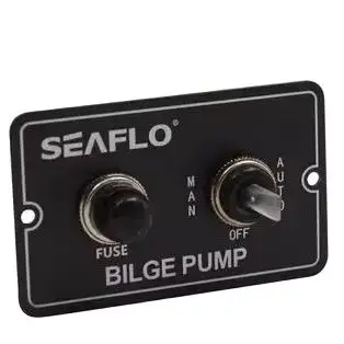 

Seaflo 12V&24V BILGE PUMP 2-WAY SWITCH PANEL, Marine Panel Switch SFSP-015-01 black aluminum Control Swith Panel