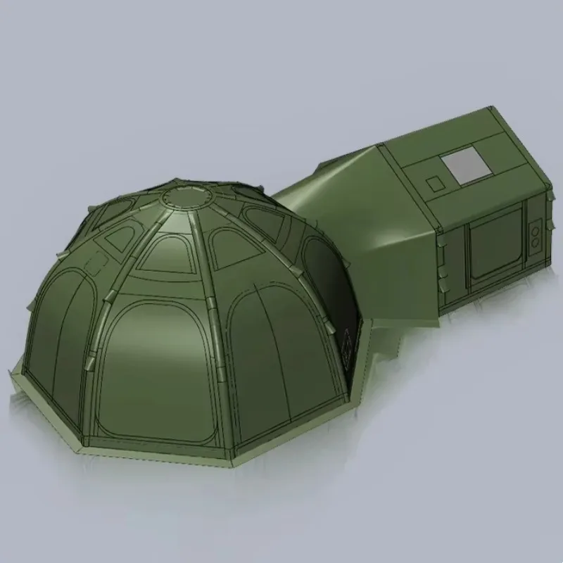 Large Combination Outdoor Air Tent Double Layer Four-season Waterproof Inflatable Camping Family Two Bedrooms for 8-10 Person