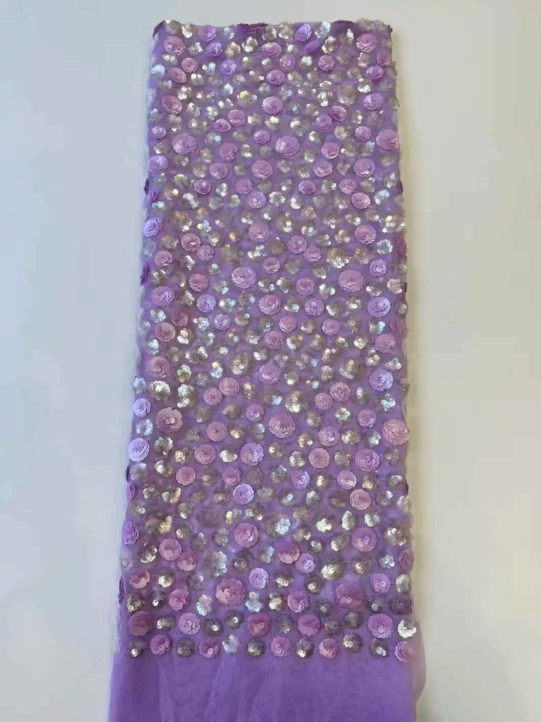 African Nigeria High-Quality Sequins Embroidery Tulle Lace Fabric 2025 Guipure Dress Beads 5 Yards For Wedding Party - Image 2
