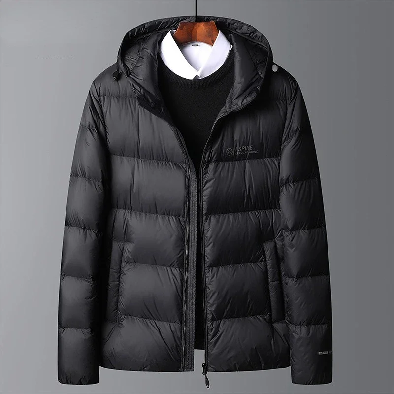 

High Quality Men's 90% White Duck Down Jacket Autumn Winter Casual Outwear with Hood Coat Plus Size Male Clothing