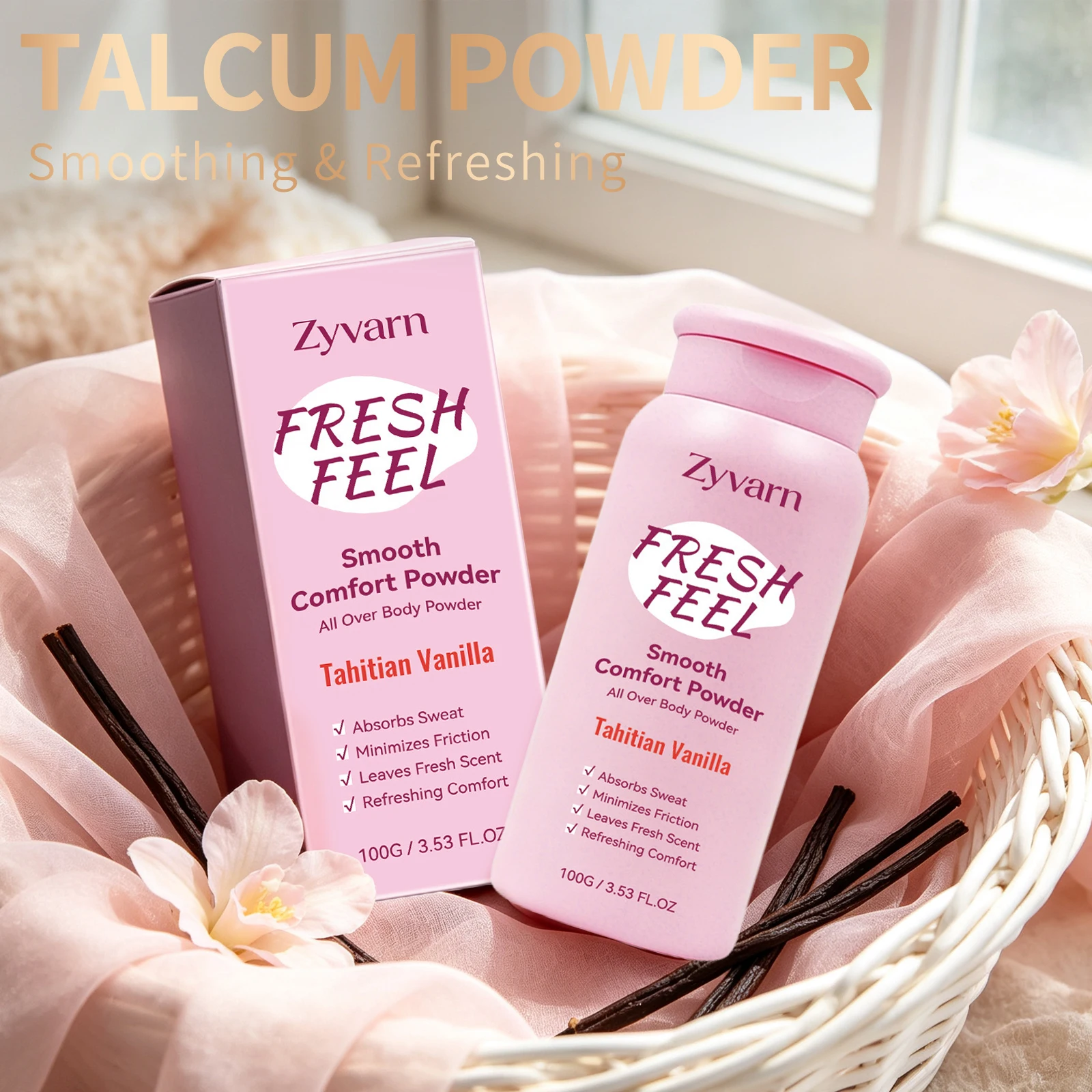 Talcum Powder For The Body Lasting Soothing Improve Comfortable Non-Sticky Sweat Absorbing Lightweight Drying Body Talcum Powder