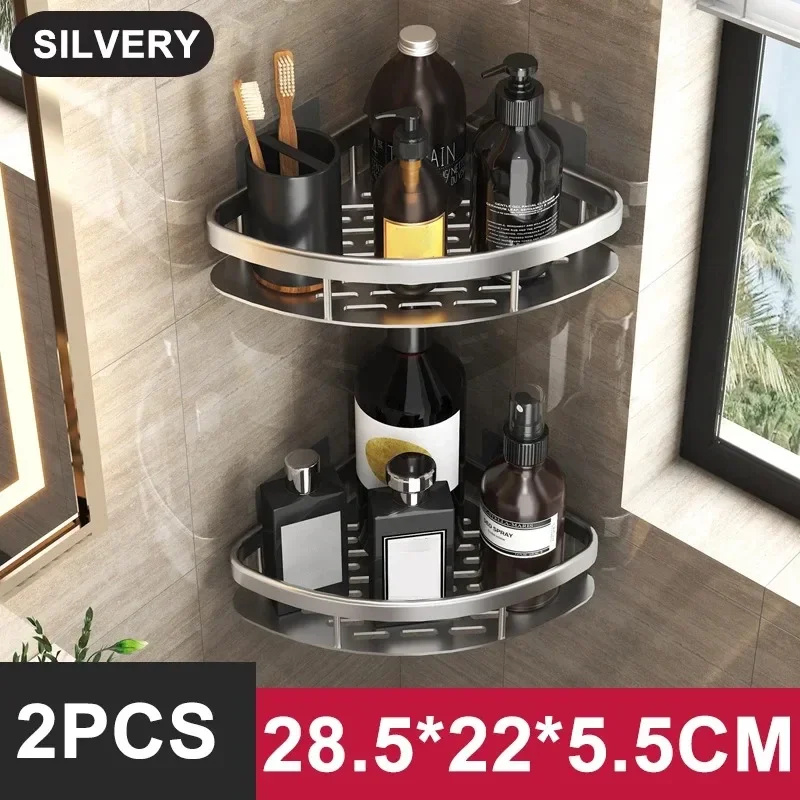 Bad Regal Küche Lagerung Veranstalter Aluminium legierung Shampoo Rack Dusch regal Bad zubehör kein Bohr regal