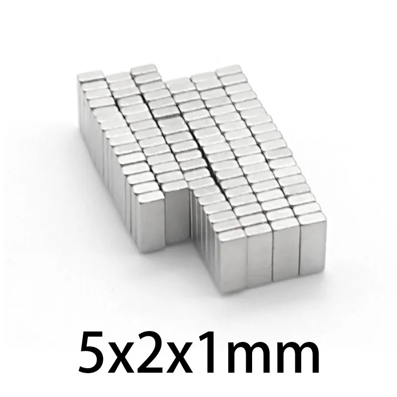 100pcs Neodymium magnet small Block 5*2*1mm strong magnet super powerful Permanent permanent rectangle magnet 5x2x1mm