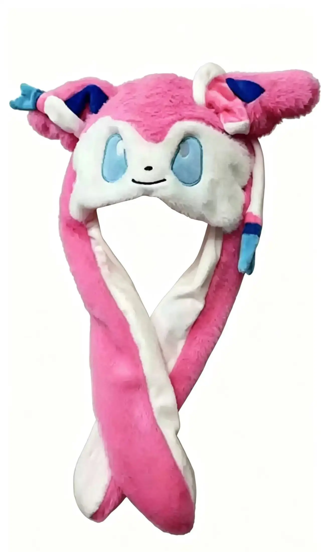 Pokemon Kawaii Sylveon Women Girl Hat Beanie Can Moving Bunny Ears Hat with Earflap Casual Animal Cap Birthday Gift