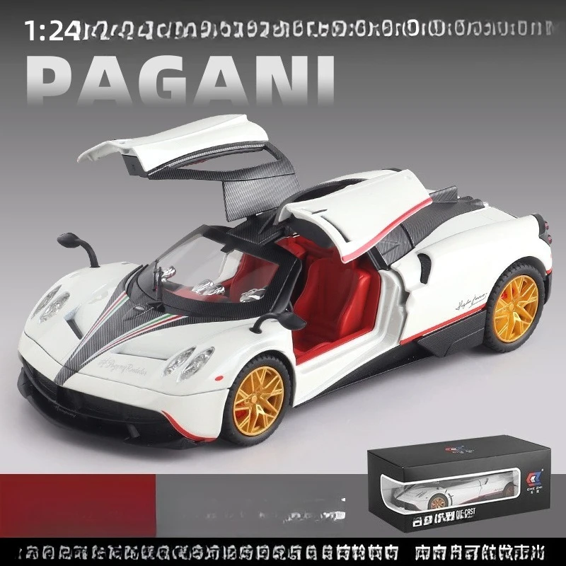 

Simulation 1:24 Pagani sports car alloy car model sound and light return steering boy's toy car metal car model