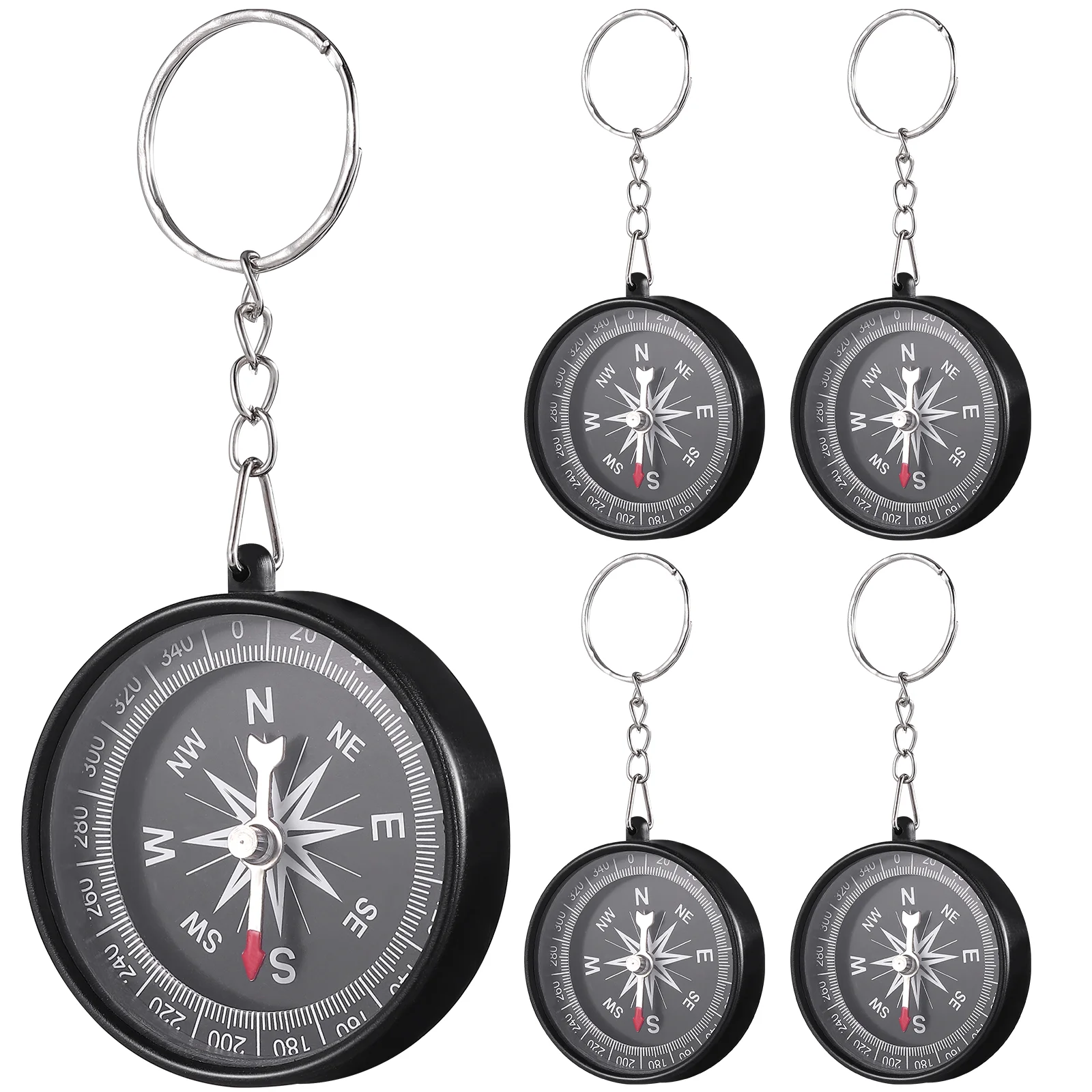 Children Gift Compasses Bag Pendant Key Ring Chain Black Pirate with Keychain Decorate