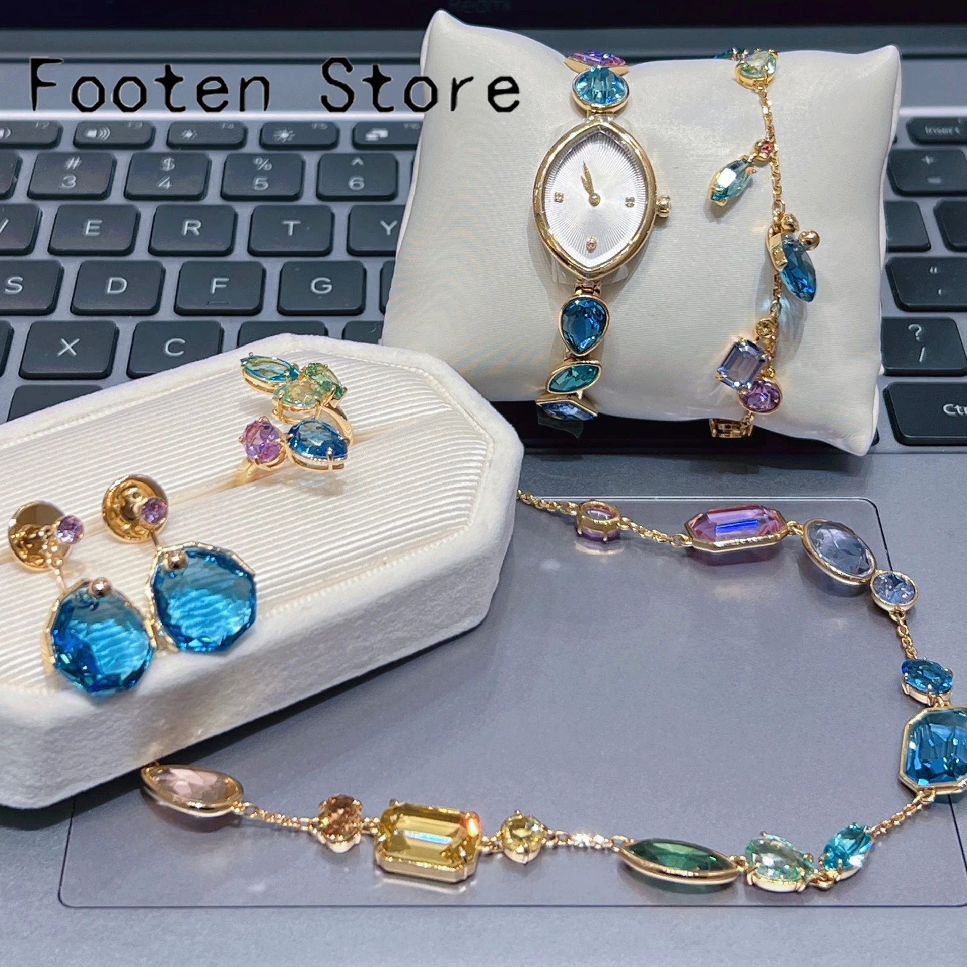 2026 Exquisite Luxury Party Jewelry Sets Charm Blue Water Drop Pendant Necklaces Red Watermelon Ladybug Women's Fashion Earrings