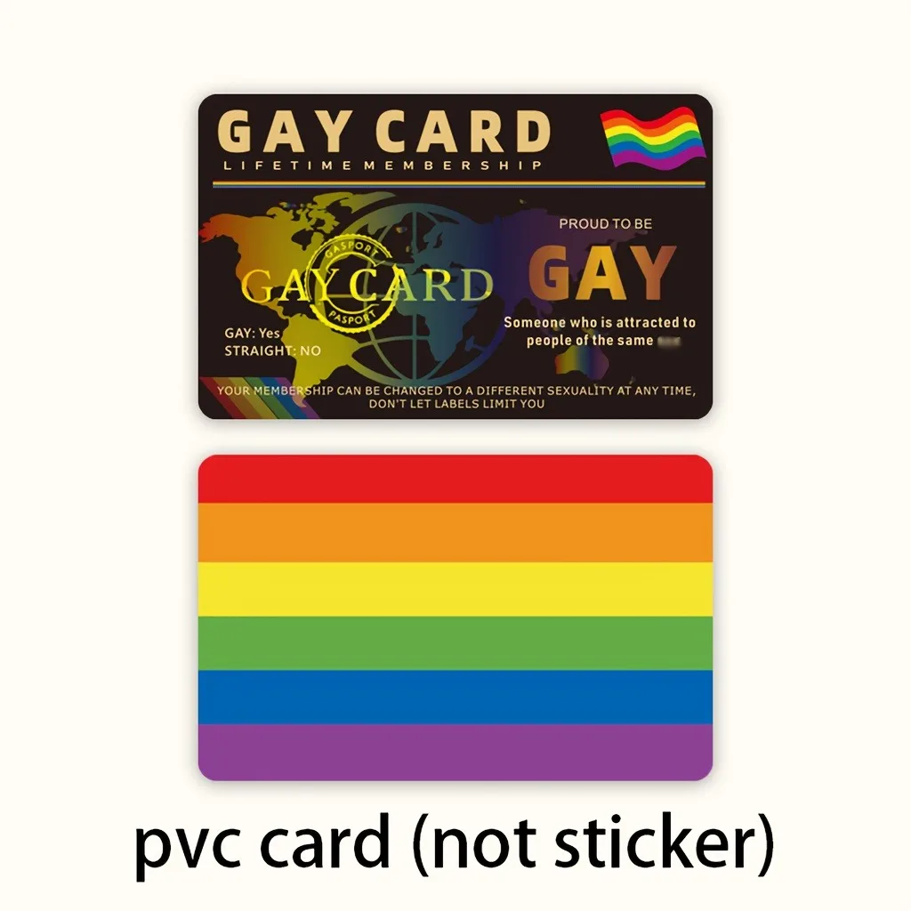 قطعة واحدة من بطاقة عضوية LGBTQ + Pride مدى الحياة - بطاقة عضوية على طراز بطاقة هوية المثليين PVC غير لاصقة، LGBTQ + فردية وحليف