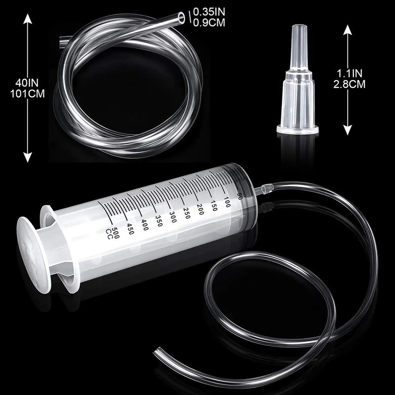 300/500ML Large Syringe Reusable Pump Animals Feeding Syringe Measuring Suction Injector for Oil Fluid Water Seringa Seringue