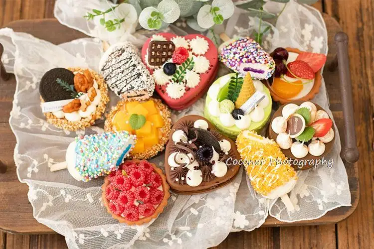 Kue Simulasi Makanan Penutup Dekorasi Pesta Adegan Alat Peraga Studio Penembakan Bayi Baru Lahir