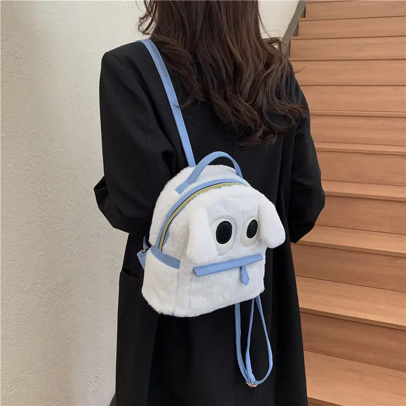 حقيبة ظهر يابانية لطيفة على شكل رسوم كرتونية للنساء حقيبة ظهر صغيرة إبداعية ممتعة للسيدات متعددة الاستخدامات بسعة كبيرة من القطيفة Mochilas Mujer 2025