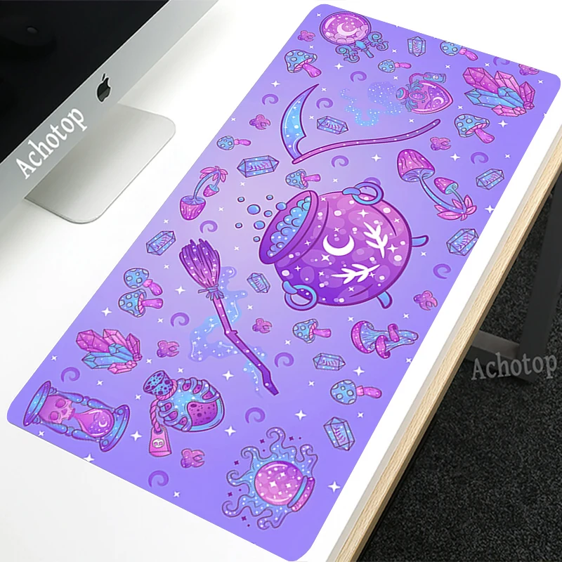 

Blue Mouse Pad Kawaii Gaming Desk Mat Rubber Keyboard Cute Magic Pads Office Non-Slip Mousepad Computer Laptop Large Mousepad