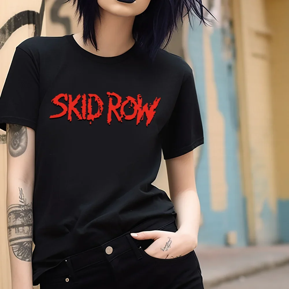 تي شيرت Skid Row Heavy Metal Rock Band باللون الأسود #4