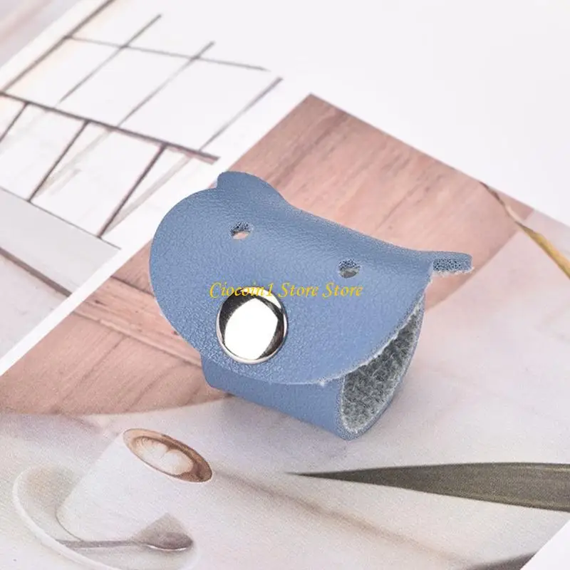 A3PC Cartoon Bear PU Cable Clips Buckle Wire Management For Electronic Devices And Travel Essential Multiple Color