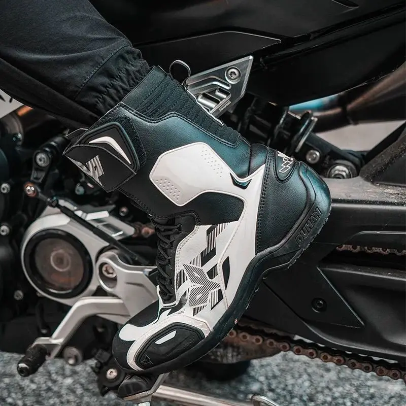 

DUHAN Motorcycle Boots Professional Outdoors Motocross Racing Boots Anti Slip Breathable Motos Shoes collision prevention Men's