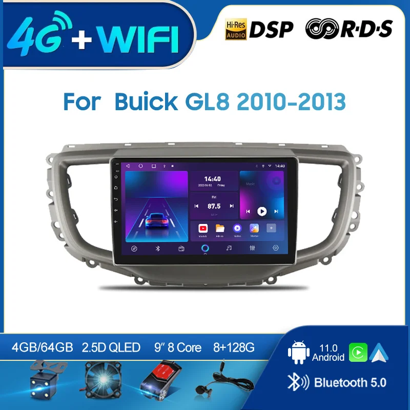 

QSZN for Buick GL8 2010-2013 9 inch 2 din Android 12.0 Car Radio Multimedia Video Player GPS Navigation 4G Carplay head unit