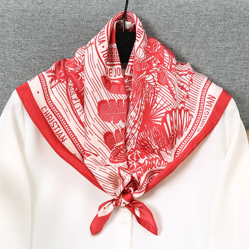 Women Silk Scarf Fashion Hair Scarf Silk Satin Neckerchief Female Hair Ties Headband Hair Ornament Female Bandana Bag Scarves