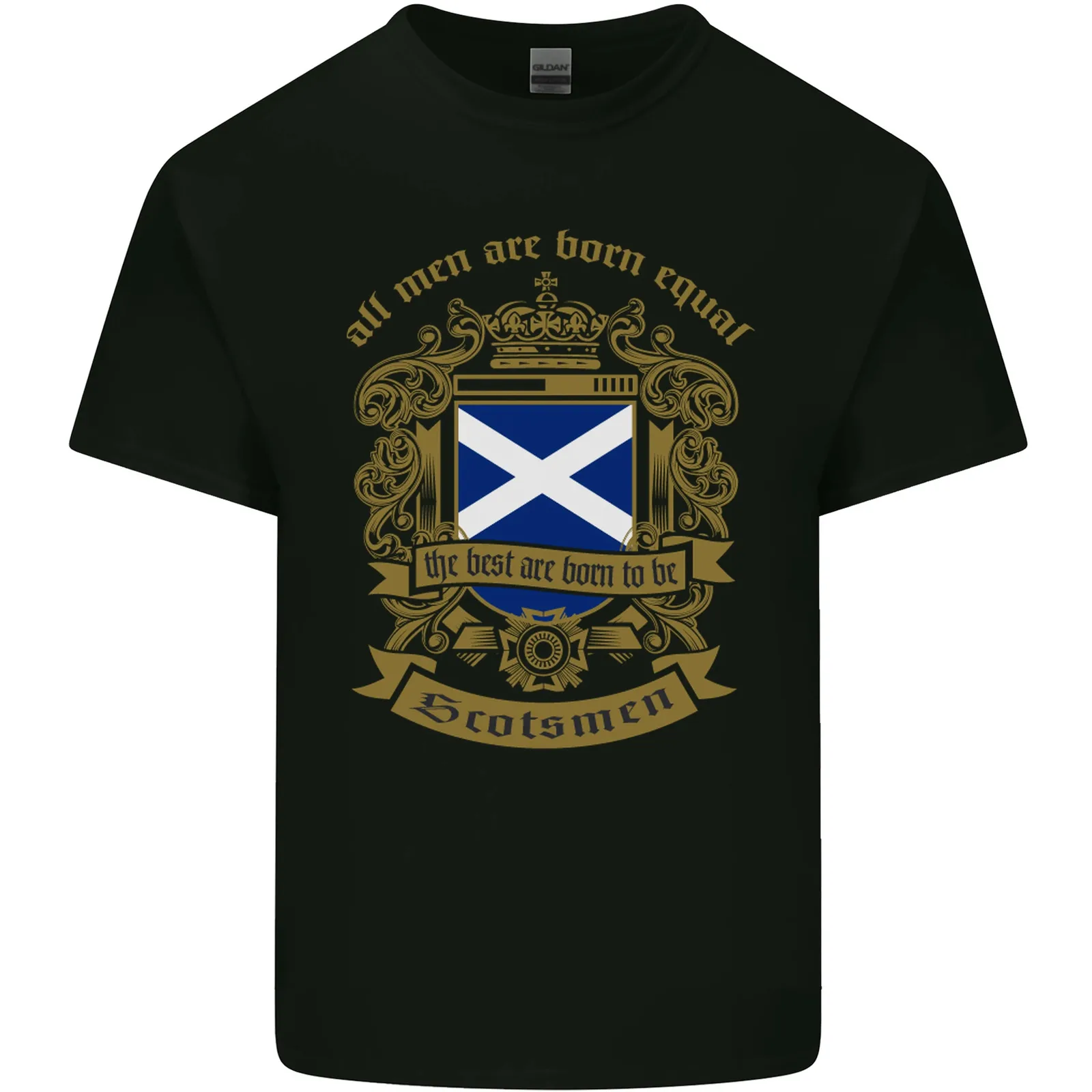 

All Men Are Born Equal Scotland Scottish Mens Cotton T-Shirt Tee Top