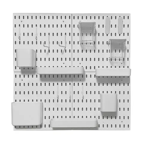 DIY Pegboard 액세서리 주방 조직 드릴 없음 교수형 선반 보관 후크 벽 주최자 차고 방을위한 공예