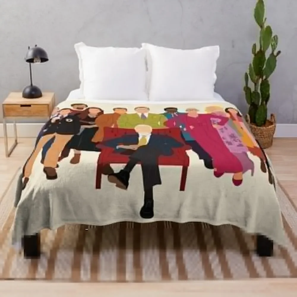 

Knives Out Throw Blanket Decorative Sofas Flannel Comforter Blankets