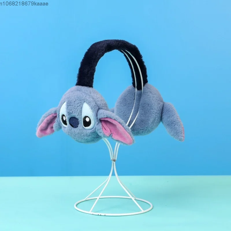 Disney Stitch Women New Style Winter Warm Earmuff Cute Cartoon Plush Wygodne końcówki do uszu Moda Słodkie składane koreańskie końcówki do uszu