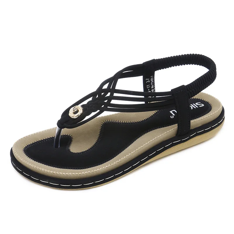 TIMETANG Women Shoes Comfort Sandals Summer Flip Flops High Quality Flat Sandals Gladiator Sandalias Mujer Black Size 36-42 E151