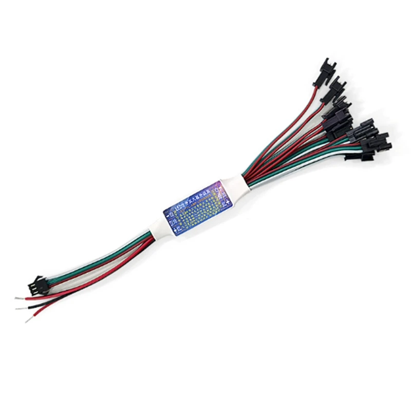 LED مكبر صوت أحادي مكرر تحكم TTL مكبر للصوت 1 إلى 8 دعم عنونة LED قطاع أضواء ل WS2812B WS2811 3Pin