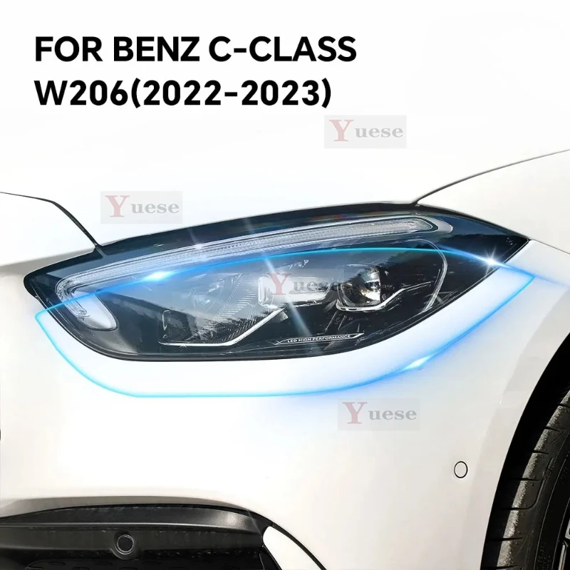 

Для Mercedes Benz C Class W206 W205 2022 2023, защитная пленка для автомобиля, зеркальная пленка для фар, прозрачная наклейка из ТПУ против царапин