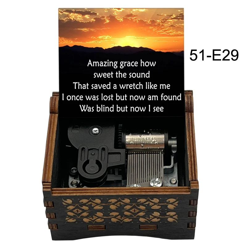 صندوق تشغيل الموسيقى المذهل، آلية Wind Up، هدايا/مجموعات فريدة من نوعها، مصنوعات صندوق موسيقي منحوتة عتيقة (نقمة مذهلة)