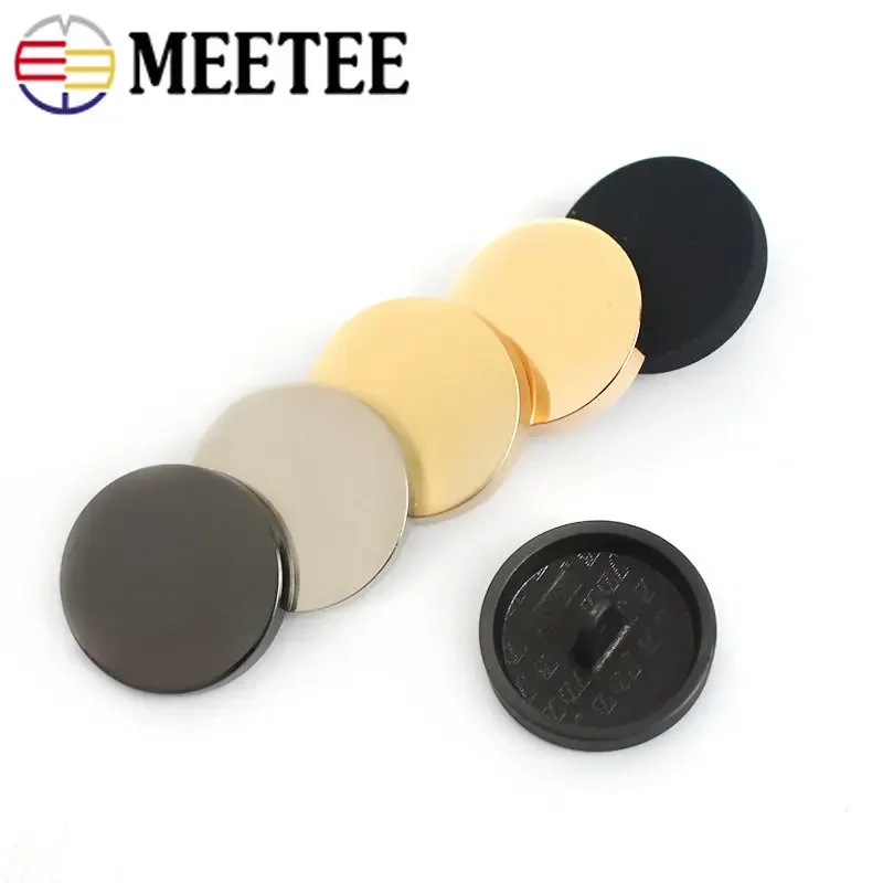 10 Stuks Meetee 12-40 Mm Metalen Platte Ronde Knop Mode Kleding Shirt Knoppen Voor Naaien Over Jasje decor Gespen Diy Supply