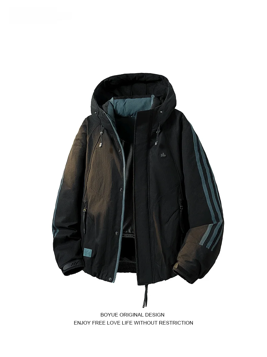 

Boyue, зимняя уличная мужская пуховая шапка с газовыми футболками, защита от холода и тепла, молодежная повседневная шапка из полиэстера F...