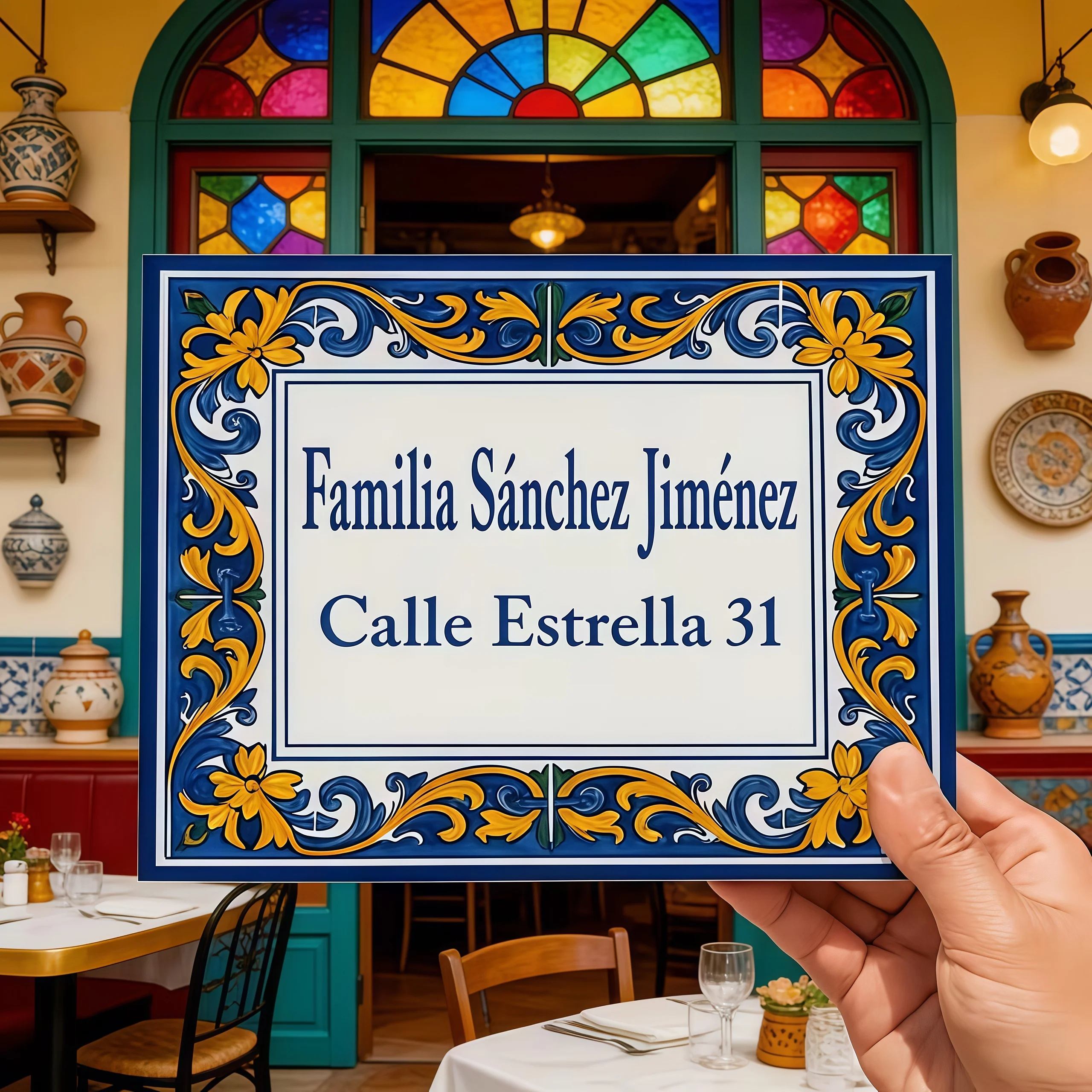 Custom Aluminum Decorative Door Sign, Spanish Style, Personalized Address Sign, Outdoor Entrance Sign,  Exterior Decoration image 6
