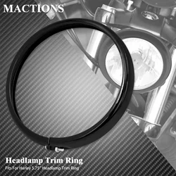 Motorcycle Black 5.75'' Headlight Headlamp Trim Ring For Harley Softail Street Bob Sportster XL 883 1200 Dyna FXBB FXLR FXST 114