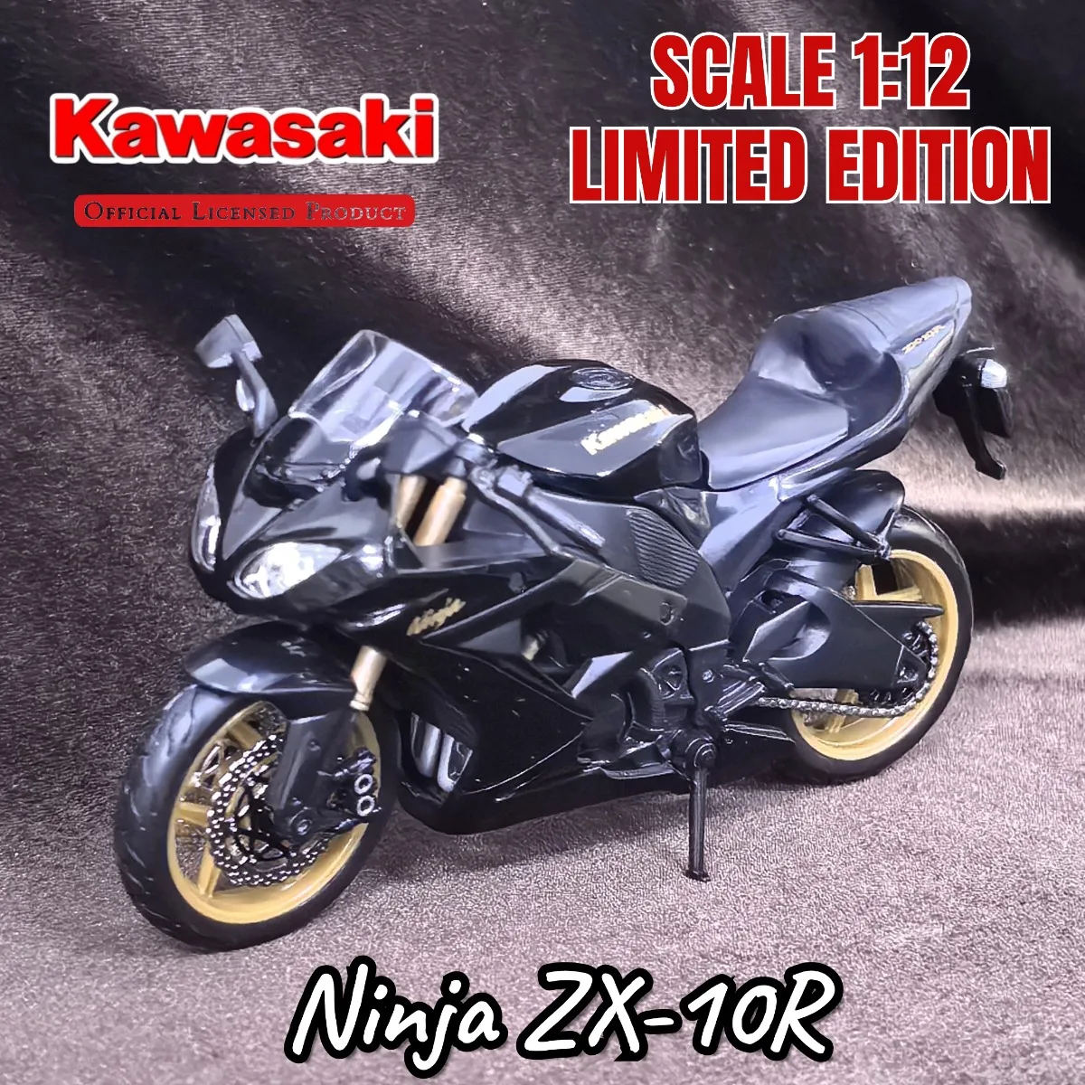 โมเดลรถมอเตอร์ไซค์คาวาซากิ นินจา ZX-10R ขนาด 1:12 ของเล่นจำลองรถมินิโมโต ของขวัญคริสต์มาสสำหรับเด็ก
