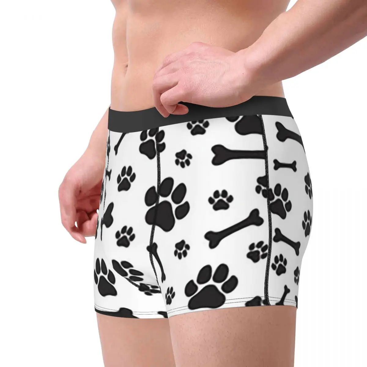 الملاكم السروال السراويل الملونة الكلب باو طباعة 3 سراويل الرجال ملابس داخلية مريحة لهدايا رجل صديقها