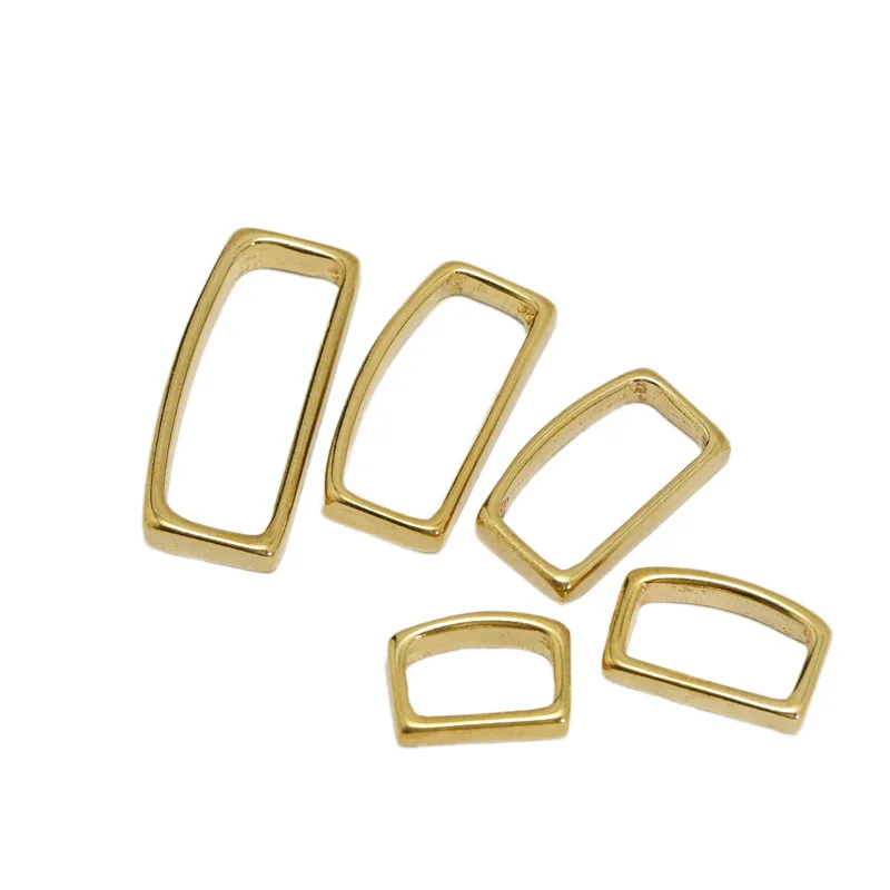 10pcs Solid Brass Belt Keeper D Shape Belt Strap Loop Ring Buckle for Leather Craft Bag Strap Belt 16mm 20mm 25mm 32mm 38mm