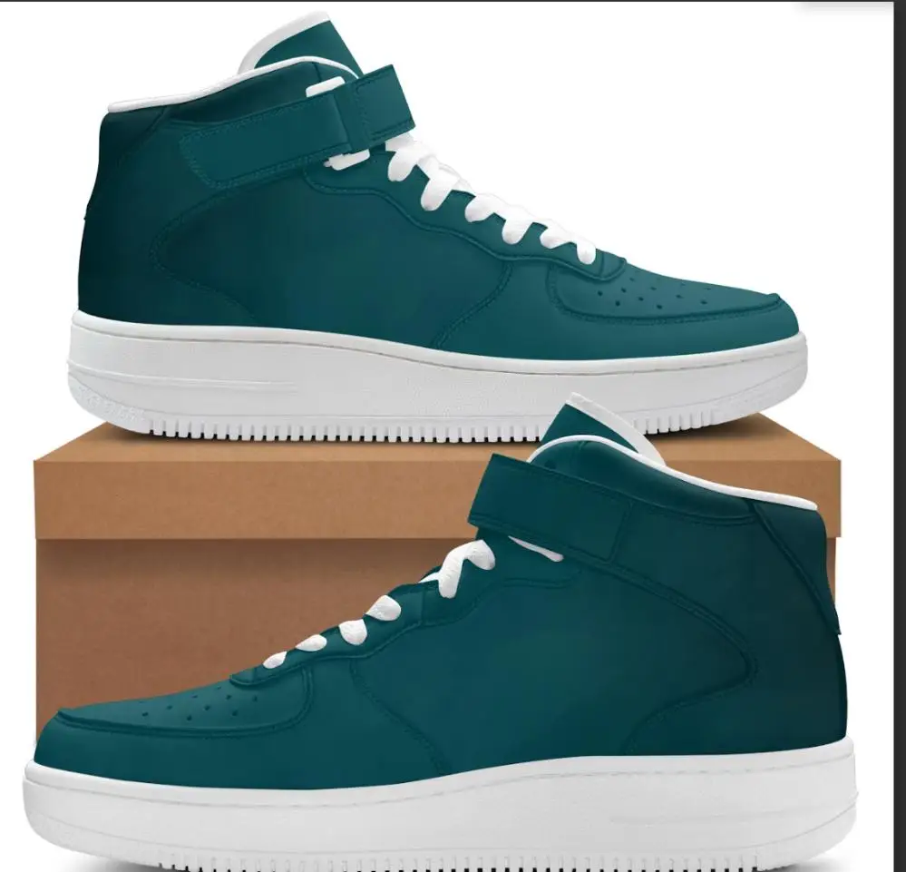 Zapatillas clásicas informales de caña media en colores sólidos con una elegante suela de plataforma para mayor altura y un cierre de velcro.