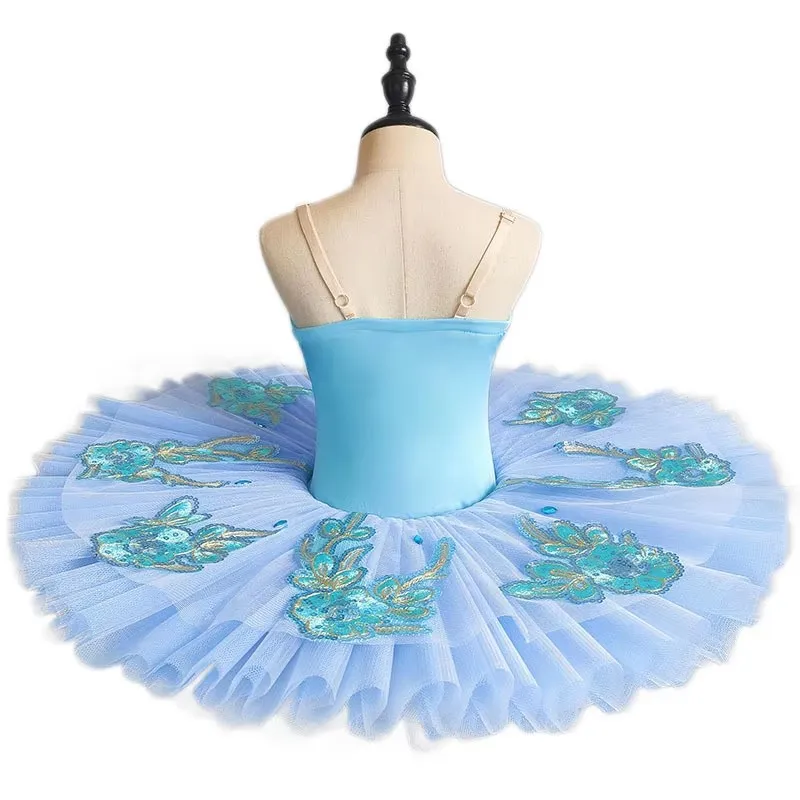 Beauty Blue Bird Professional Ballet Tutu Girls Royal Blue Swan Classical Ballet Dance Costume Pancake Tutu Dress kids