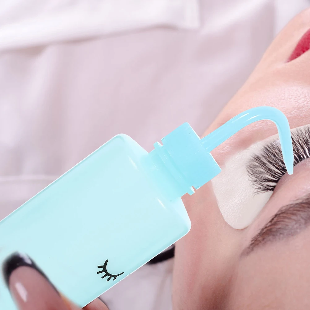 

6pcs Eyelashes Cleaning Bottles Empty Leakproof Squeeze Bottles Portable Washing Bottle With Curved Spout Multi-Function Pe
