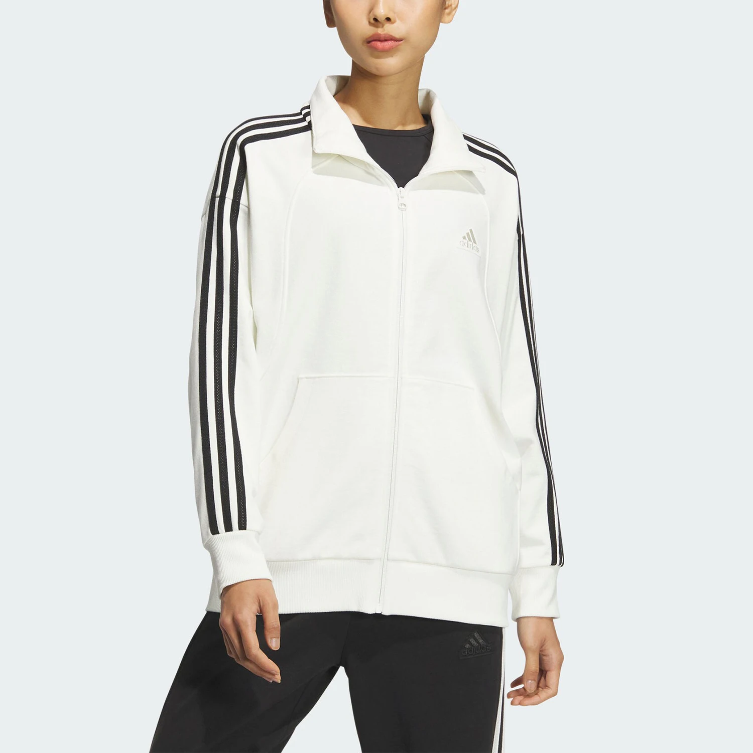 

Adidas Official Authentic 2024 New Women's Classic Stand Collar Sports Jacket JN0760